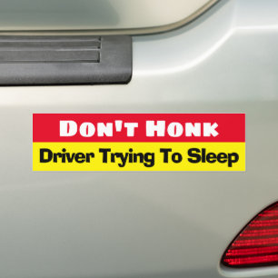 Autocollant De Voiture N'Honk Driver Essayer De Dormir drôle