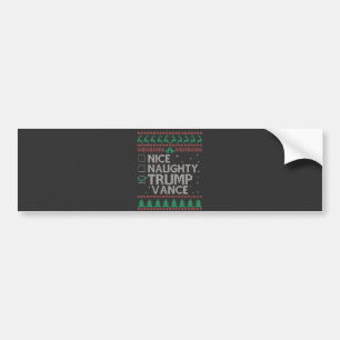 Autocollant De Voiture Nice Naughty Trump Vance Election Ugly Sweater