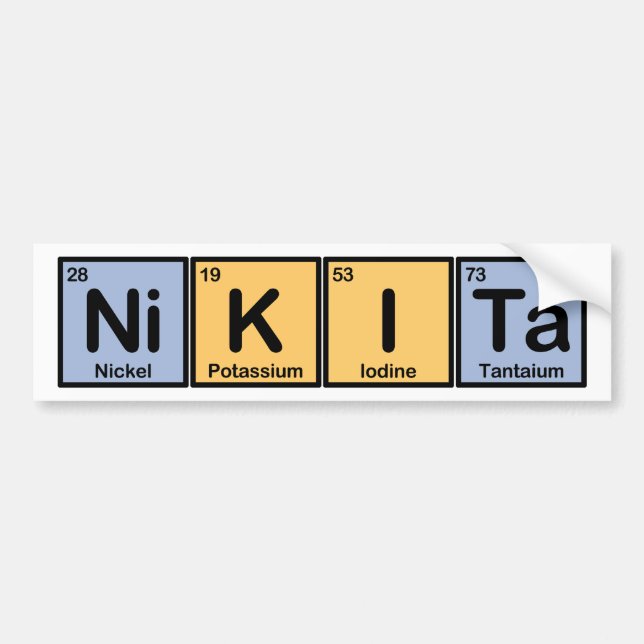 Autocollant De Voiture Nikita a fait des éléments (Devant)