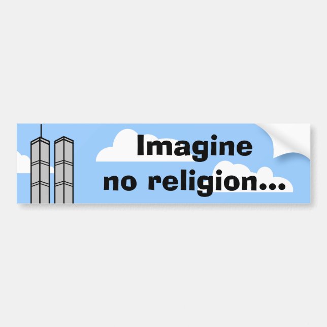 Autocollant De Voiture N'imaginez aucune religion… (Devant)