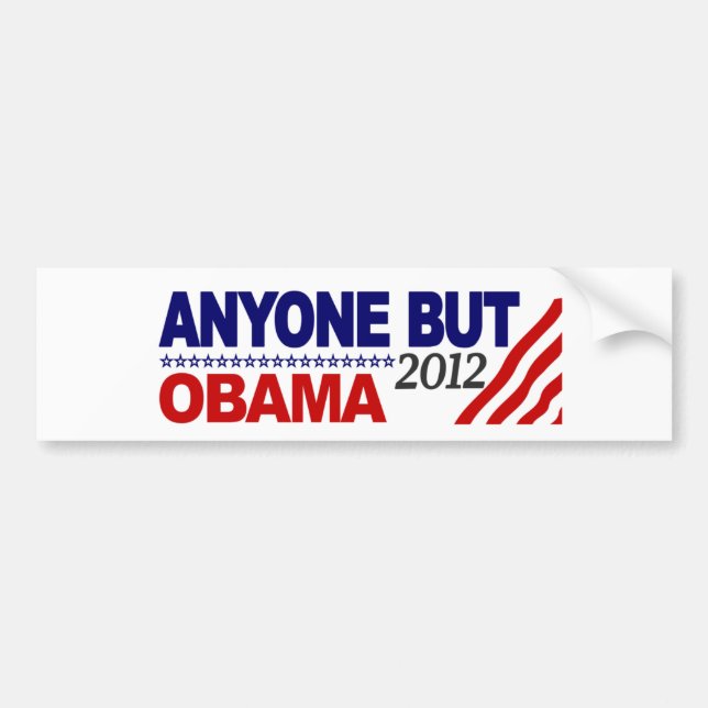 Autocollant De Voiture N'importe qui mais Obama 2012 (Devant)