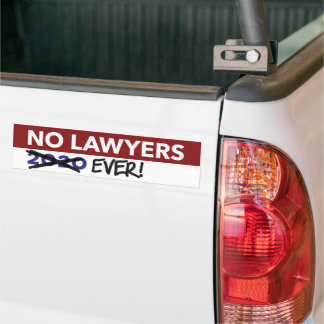 Autocollant De Voiture No Lawyers 2020 - No Lawyers JAMAIS!