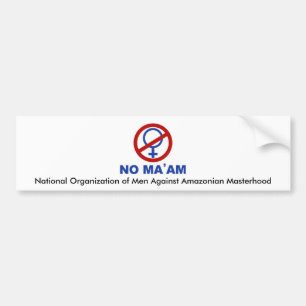 Autocollant De Voiture No_maam, organisation nationale des hommes contre