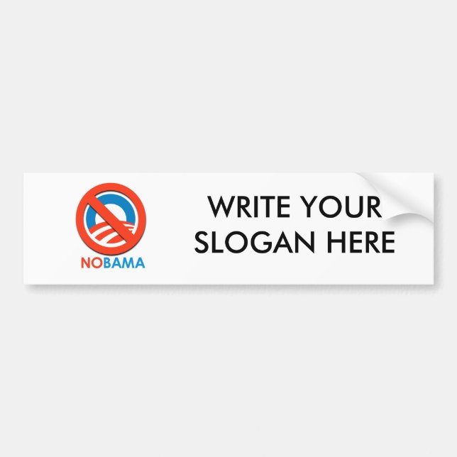 AUTOCOLLANT DE VOITURE NOBAMA/AUCUN OBAMA (Devant)