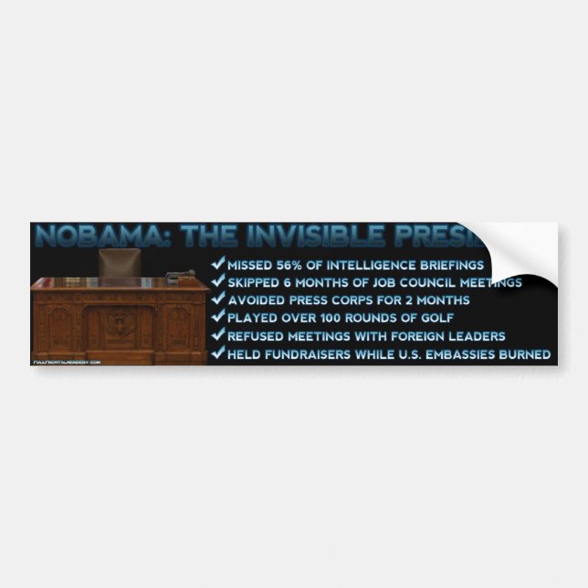 Autocollant De Voiture NOBAMA : Le président invisible (Devant)