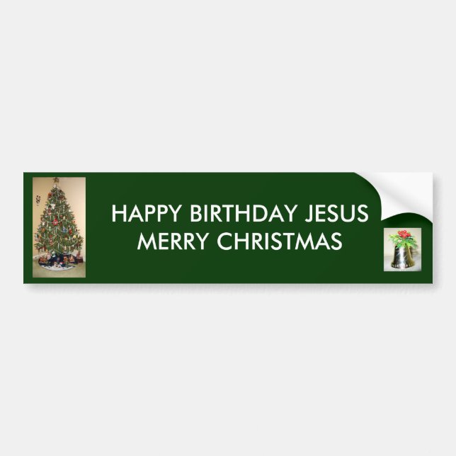 Autocollant De Voiture Noël BumperSticker de Jésus de joyeux anniversaire (Devant)