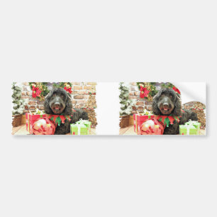Autocollant De Voiture Noël - GoldenDoodle - confiture de perle