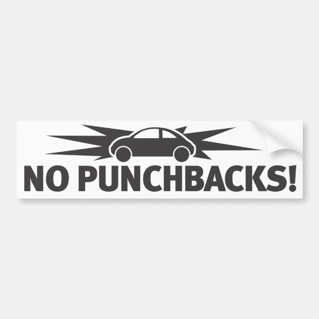 Autocollant De Voiture Noir de Punchbuggy - aucun Punchbacks ! (Devant)