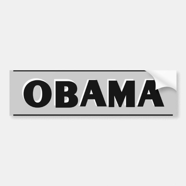 Autocollant De Voiture Noir d'Obama sur l'adhésif pour pare-chocs gris (Devant)