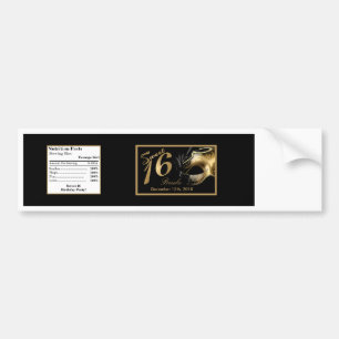 Autocollant De Voiture Noir d'or du bonbon 16 à étiquette de bouteille
