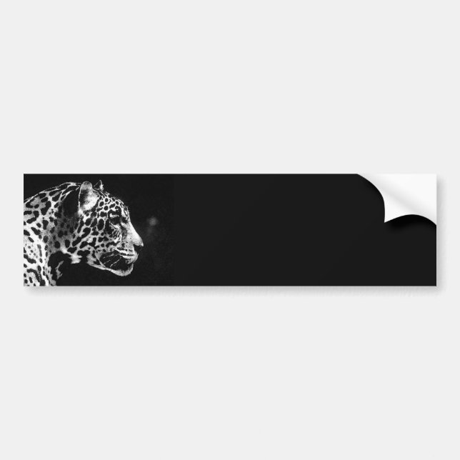 Autocollant De Voiture Noir et blanc Jaguar Pop Art (Devant)