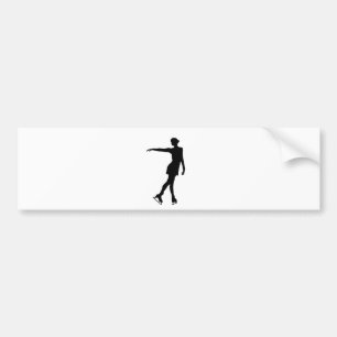 Autocollant De Voiture Noir et blanc simples de patineur artistique