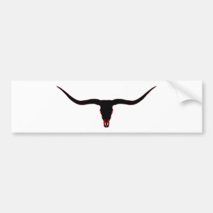 Autocollant De Voiture Noir et rouge de crâne de Longhorn