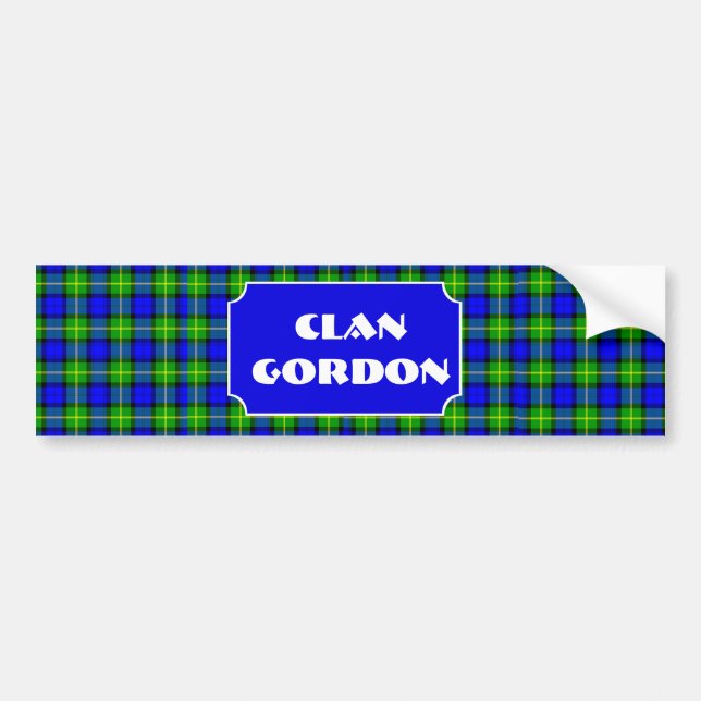 Autocollant De Voiture Nom Clan Gordon Tartan (Devant)