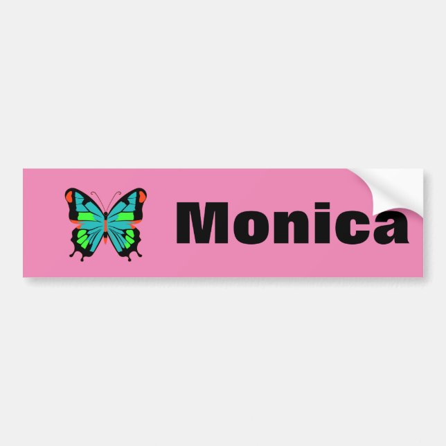 Autocollant De Voiture "Nom" Custom Auto Papillon Rosa (Devant)