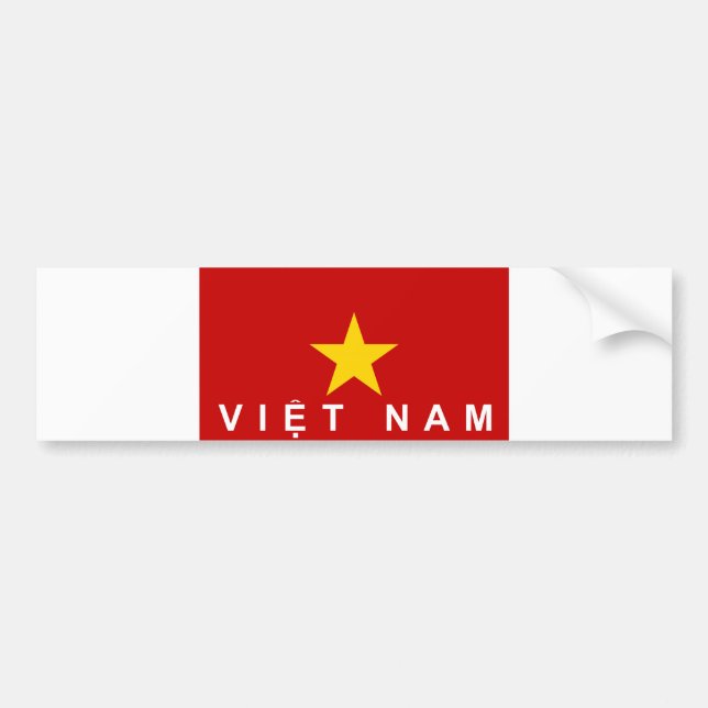 Autocollant De Voiture nom des textes de pays de drapeau du Vietnam (Devant)