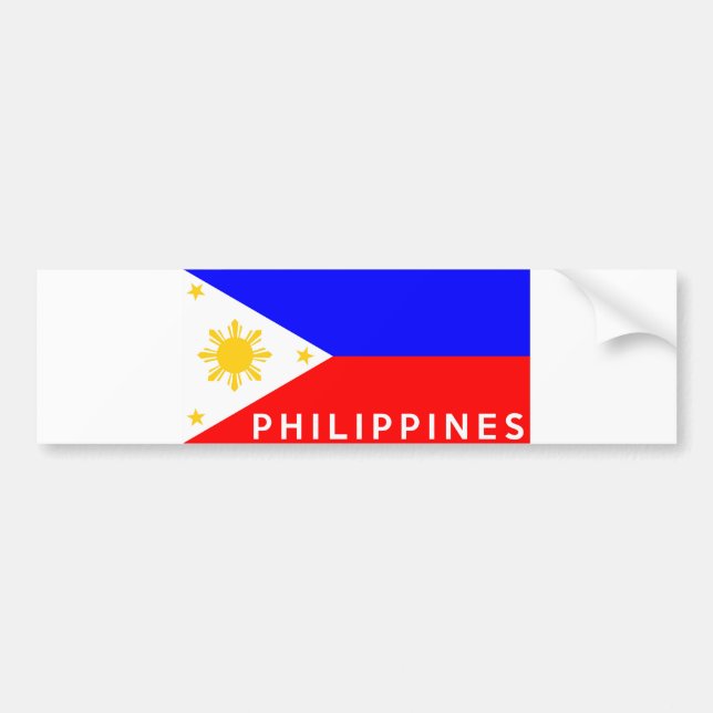 Autocollant De Voiture Nom du pays du pavillon des Philippines (Devant)
