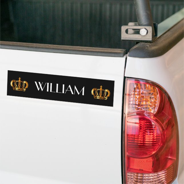 Autocollant De Voiture Nom noir Royal Gold Crown (Sur camion)