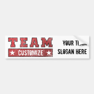 Autocollant De Voiture Nom personnalisable et slogan d'équipe -