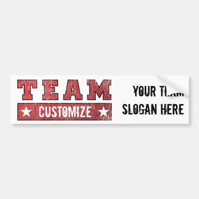 Autocollant De Voiture Nom personnalisable et slogan d'équipe - (Devant)