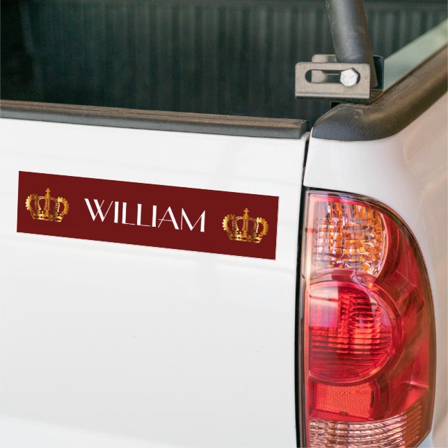 Autocollant De Voiture Nom rouge Royal Gold Crown (Sur camion)