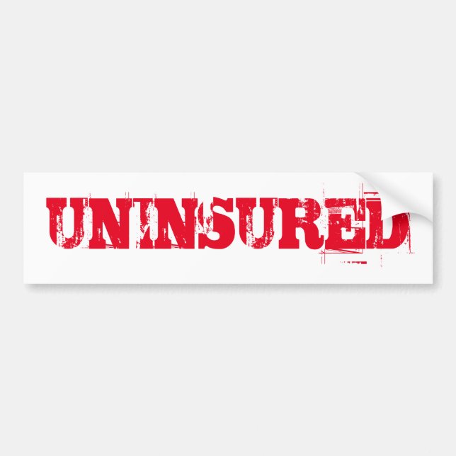 Autocollant De Voiture NON ASSURÉ aucune assurance (Devant)