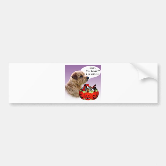 Autocollant De Voiture Norfolk Terrier Halloween Candy (Devant)