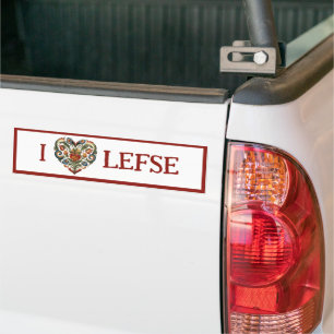 Autocollant De Voiture Norvégien Romaling I Heart Lefse
