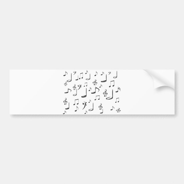 AUTOCOLLANT DE VOITURE NOTES DE MUSIQUE (Devant)