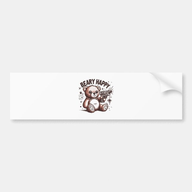 Autocollant De Voiture Nounours Beary Happy (Devant)