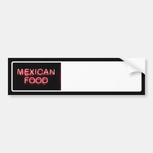 Autocollant De Voiture NOURRITURE MEXICAINE - Panneau néon rouge