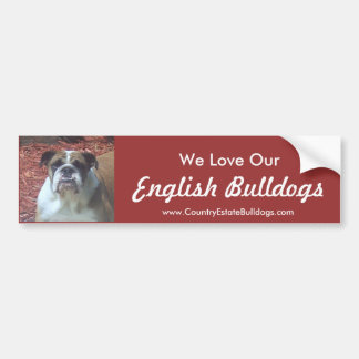 Autocollant De Voiture Nous aimons nos bouledogues anglais