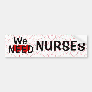 Autocollant De Voiture Nous Avons Besoin D'Infirmiers Coeurs Sticker