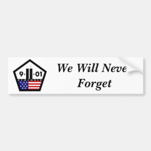 Autocollant De Voiture Nous n'oublierons jamais le symbole 9-11
