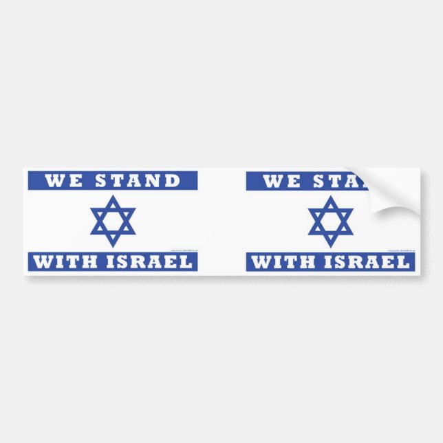 Autocollant De Voiture Nous nous tenons avec l'Israël ! (Devant)