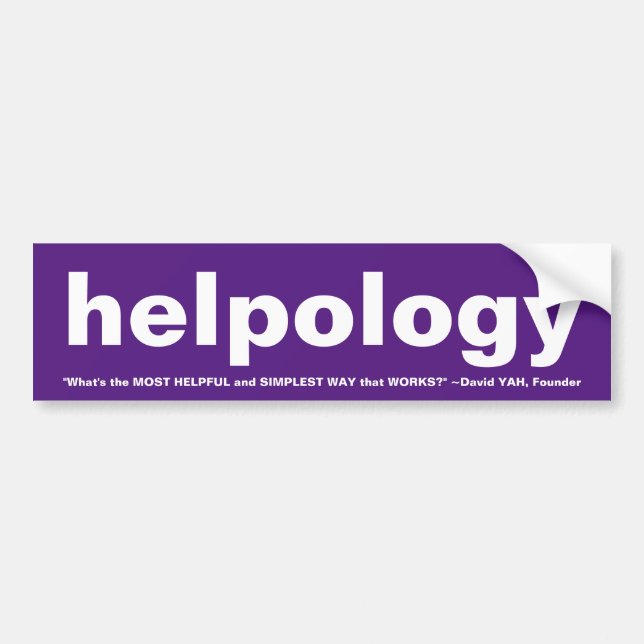 Autocollant De Voiture NOUVEAU ! Helpology (Devant)