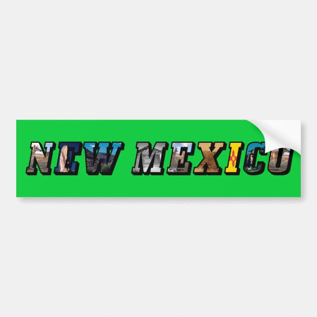 Autocollant De Voiture Nouveau-Mexique, USA Texte (Devant)