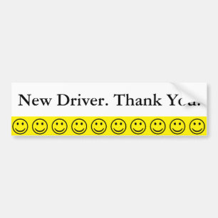 Autocollant De Voiture Nouveau texte de Merci de conducteur de visage