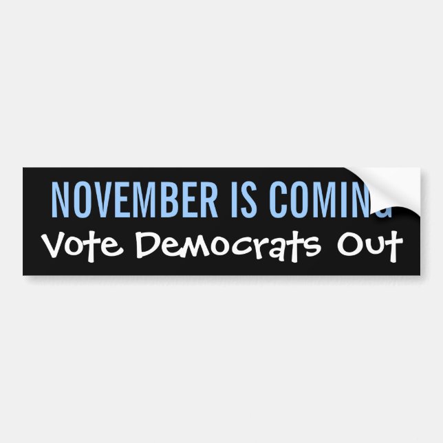 Autocollant De Voiture NOVEMBRE VIENT - vote Démocrate (Devant)