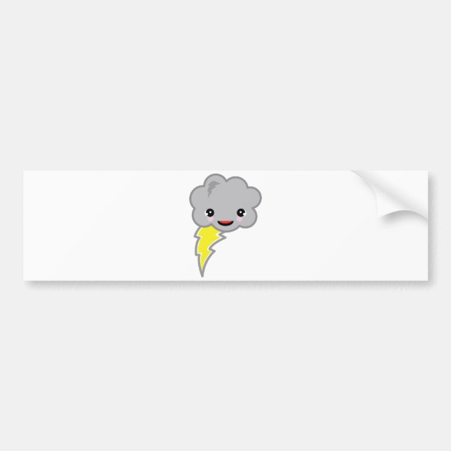 Autocollant De Voiture nuage de tempête de kawai (Devant)