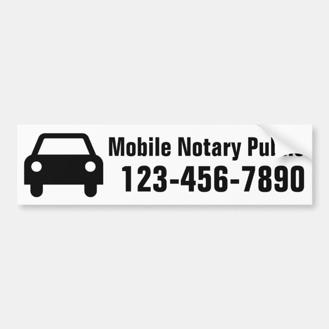 Autocollant De Voiture Numéro de téléphone public du notaire mobile Custo (Devant)