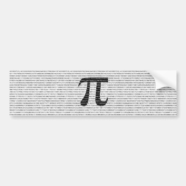 Autocollant De Voiture Numéro noir d'origine pi jour symbole mathématique (Devant)