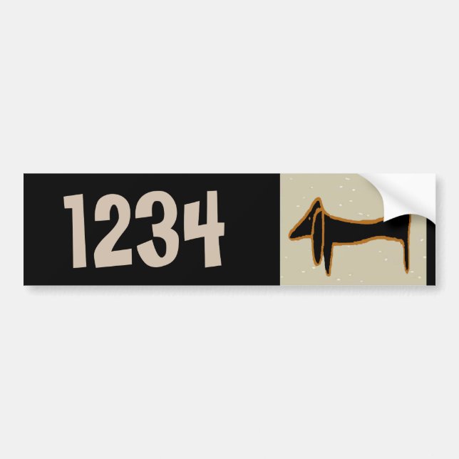 Autocollant De Voiture Numéros de la maison Dachshund (Devant)