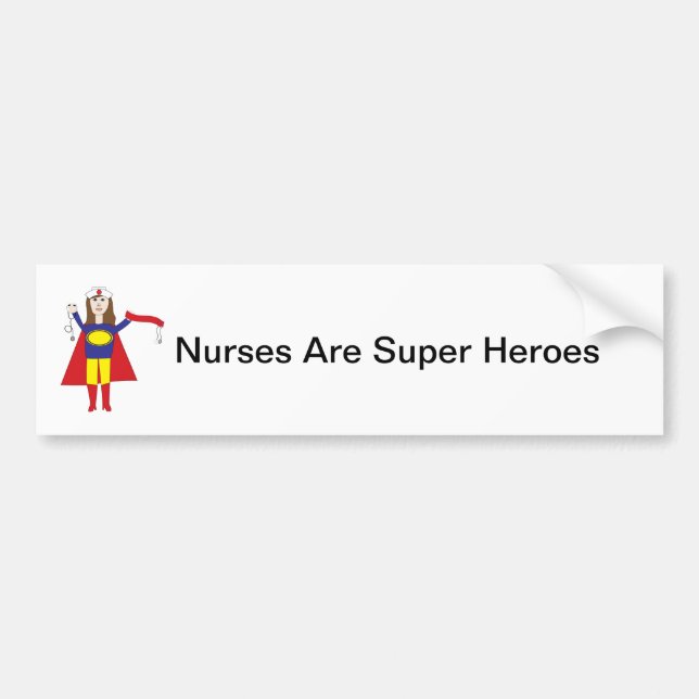 Autocollant De Voiture Nurses Super Heroes (Brunette) (Devant)