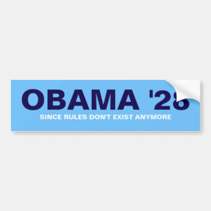 AUTOCOLLANT DE VOITURE OBAMA '28 CAR LES RÈGLES N'EXISTENT PLUS