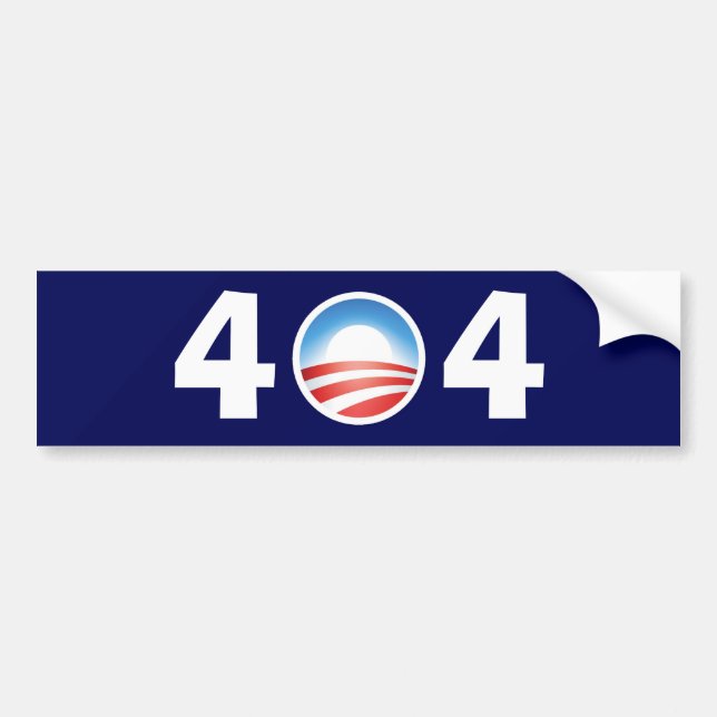 Autocollant De Voiture Obama 404 naïf - dossier non trouvé (Devant)