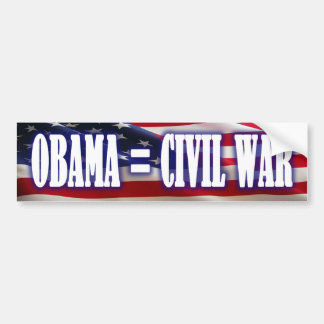Autocollant De Voiture Obama = adhésif pour pare-chocs de guerre civile