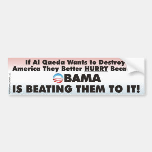 Autocollant De Voiture Obama bat Al Queda dans l'Américain de destructio