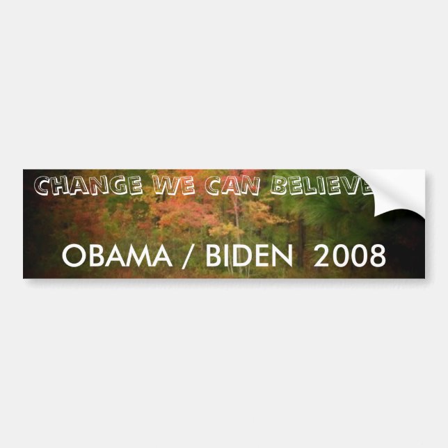 AUTOCOLLANT DE VOITURE OBAMA/BIDEN 2008 (Devant)