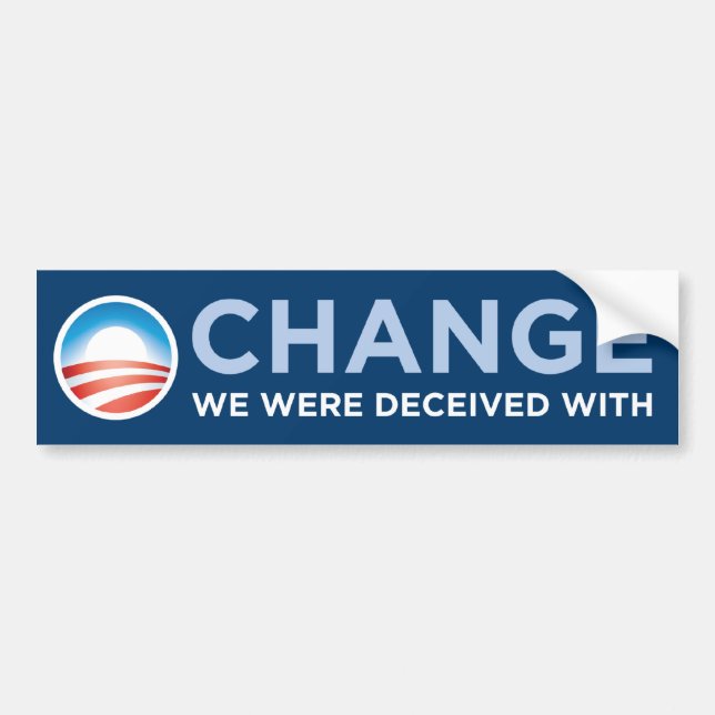 Autocollant De Voiture Obama-Changement nous avons été trompés avec (Devant)